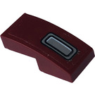 LEGO Dark Red Slope 1 x 2 Curved with Rectangle (Left) Sticker (11477)