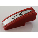 LEGO Dark Red Slope 1 x 3 Curved with Silver 8113 Sticker (50950)