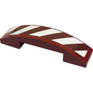 LEGO Dark Red Slope 1 x 4 Curved Double with Danger Stipes Sticker (93273)