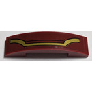LEGO Dark Red Slope 1 x 4 Curved Double with Gold Narrow Armor Plate Sticker (93273)
