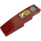 LEGO Dark Red Slope 1 x 4 Curved with Gauges and 'PSI' Sticker (11153)