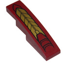 LEGO Dark Red Slope 1 x 4 Curved with Gold and Dark Red Armor Plates Sticker (11153)