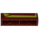 LEGO Dark Red Slope 1 x 4 Curved with Lime Green Pattern (Right) Sticker (6191)