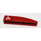 LEGO Dark Red Slope 1 x 6 Curved with Dark Red Triangle Left Side Sticker (35164)