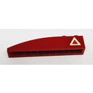 LEGO Dark Red Slope 1 x 6 Curved with Dark Red Triangle Right Side Sticker (35164)