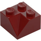 LEGO Donkerrood Helling 2 x 2 (45°) met Dubbele Concave (Ruw oppervlak) (3046 / 4723)