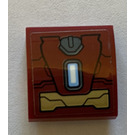 LEGO Dark Red Slope 2 x 2 Curved with Gold Armor Plates and Rectangular Arc Reactor Sticker (15068)