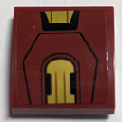 LEGO Rouge foncé Pente 2 x 2 Incurvé avec Gold Armor Plates Autocollant (15068)