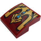 LEGO Dark Red Slope 2 x 2 Curved with Gold Bird with Red and Blue Feathers Sticker (15068)
