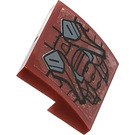 LEGO Rouge foncé Pente 2 x 2 Incurvé avec Mark VII Armor assiette Autocollant (15068)