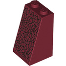 LEGO Dark Red Slope 2 x 2 x 3 (75°) with Black Cracks Solid Studs (65774 / 98560)