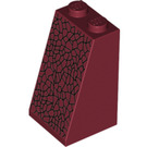 LEGO Dark Red Slope 2 x 2 x 3 (75°) with Black Cracks (Solid Studs) (65774 / 98560)