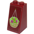 LEGO Dark Red Slope 2 x 2 x 3 (75°) with Hanging Basket on Front and Bookshelf on Back Sticker Solid Studs (98560)