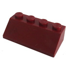 LEGO Donkerrood Helling 2 x 4 (45°) met ruw oppervlak (3037)