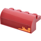 LEGO Dark Red Slope 2 x 4 x 1.3 Curved with Sand Sticker (6081)