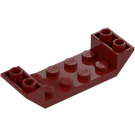 LEGO Mörkröd Backe 2 x 6 (45°) Dubbel Omvänd med Open Centrum (22889)