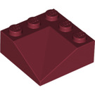 LEGO Donkerrood Helling 3 x 3 (25°) Dubbele Concave (99301)