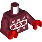 LEGO Dunkelrot Spider-Man - Christmas Jumper Minifig Torso (973 / 76382)