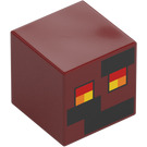 LEGO Tummanpunainen Neliö Minihahmo Pää jossa Magma Cube Koriste (29923 / 106304)