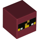 LEGO Dark Red Square Minifigure Head with Minecraft Ninja Face (19729 / 66841)