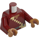 LEGO Donkerrood Swamp Explorer Minifiguur Torso (973 / 76382)