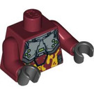 LEGO Rouge foncé Takeshi Torse (Argent Armor avec Light Orange Camouflage) (973 / 76382)