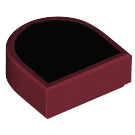 LEGO Dark Red Tile 1 x 1 Half Oval with Black (24246 / 88091)