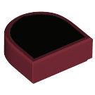 LEGO Donkerrood Tegel 1 x 1 Halve Oval met Zwart (24246 / 88091)