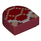 LEGO Dark Red Tile 1 x 1 Half Oval with Pixelated Koopa Troopa (24246 / 69094)