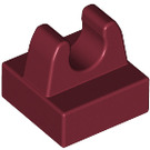 LEGO Rosso scuro Piastrella 1 x 1 con Clip (Nessun taglio al centro) (2555 / 12825)