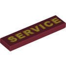 LEGO Dark Red Tile 1 x 4 with Service Decoration (2431 / 66642)