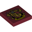 LEGO Dark Red Tile 2 x 2 with Gryffindor Crest with Groove (3068 / 56419)