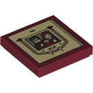 LEGO Dark Red Tile 2 x 2 with Harry Potter and Hermione Picture with Groove (3068 / 104498)