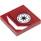 LEGO Dark Red Tile 2 x 2 with Star Wars Logo and White Line (right) Sticker with Groove (3068)