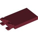 LEGO Dark Red Tile 2 x 3 with Horizontal Clips (Thick Open 'O' Clips) (30350 / 65886)