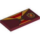 LEGO Dark Red Tile 2 x 4 with Harry Potter Shirt with Red (87079 / 104422)