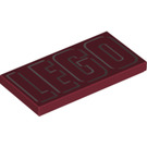 LEGO Dark Red Tile 2 x 4 with "LEGO" (79853 / 87079)