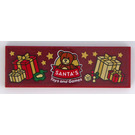 LEGO Dunkelrot Fliese 2 x 6 mit Gift Packages, Gold Stars und 'SANTA'S' Aufkleber (69729)