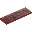 LEGO Dark Red Tile 2 x 6 with 'ORCA' (69729)