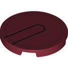 LEGO Dark Red Tile 3 x 3 Round with Iron Man Helmet Black Circle and Tab (67095)