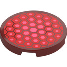 LEGO Dark Red Tile 3 x 3 Round with Red Hexagons (67095 / 100384)