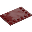 LEGO Mørk rød Tile 4 x 6 med Knotter på 3 Edges (6180)