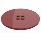 LEGO Dark Red Tile 8 x 8 Round with 2 x 2 Center Studs (6177)