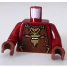 LEGO Tmavě červená Trup Ninjago s Gold Dračí hlava Emblem (973)