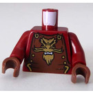 LEGO Dunkelrot Torso Ninjago mit Gold Drachen Kopf Emblem (973)
