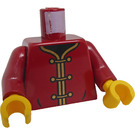 LEGO Rouge foncé Torse avec 3 Gold Clasps (973)