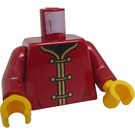 LEGO Mørkerød Torso med 3 Gold Clasps (973 / 76382)