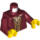 LEGO Donkerrood Torso met Suit Jacket met Shirt en Waistcoat (973 / 76382)