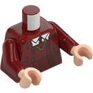 LEGO Donkerrood Trein Bestuurder Minifiguur Torso (973 / 76382)