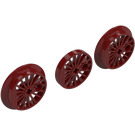 LEGO Dark Red Train Wheels - 3 for RC Trains (85489)